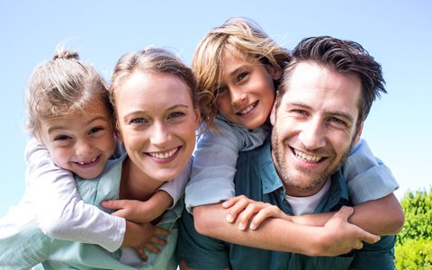 family piggy back ride